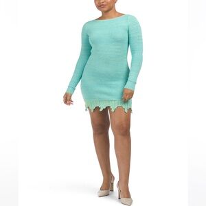 NWT Torn by Ronny Kobo Knit Fringe Dress